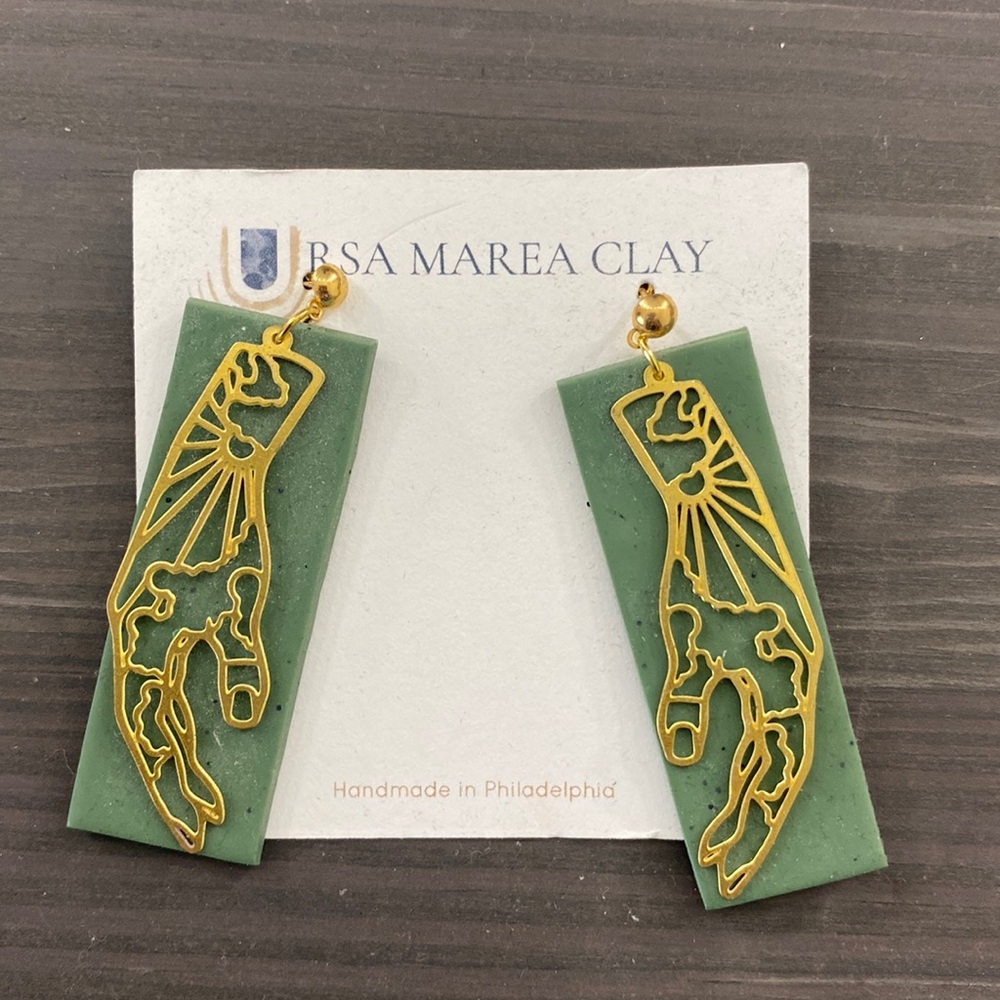 Urea Marea Clay handmade clay drop earrings